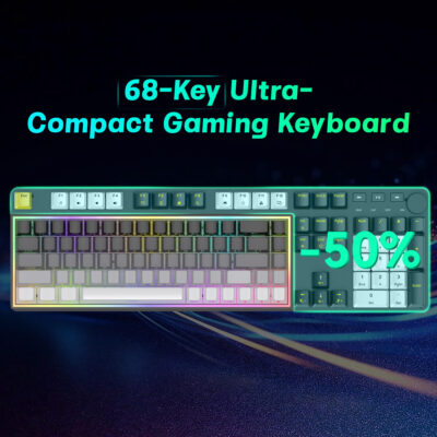 68-key hot swappable mechanical gaming keyboard