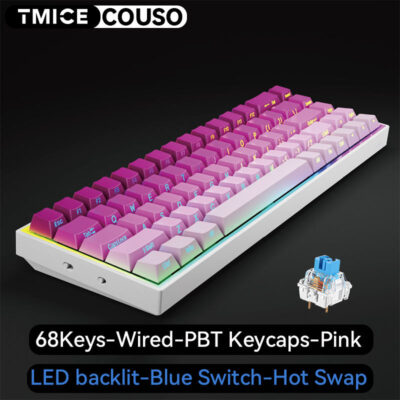 68-key hot swappable mechanical gaming keyboard