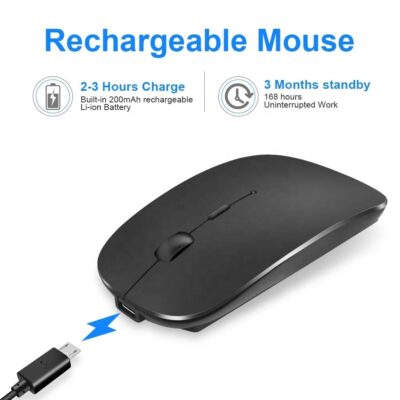 wireless rechargeable slim silent mouse