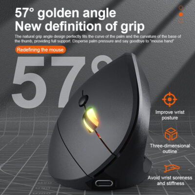 ergonomic mini vertical wireless mouse